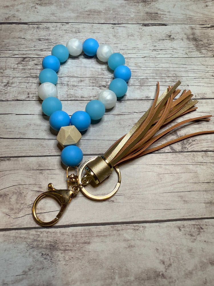 Blue and Pearl with Gold Tassel