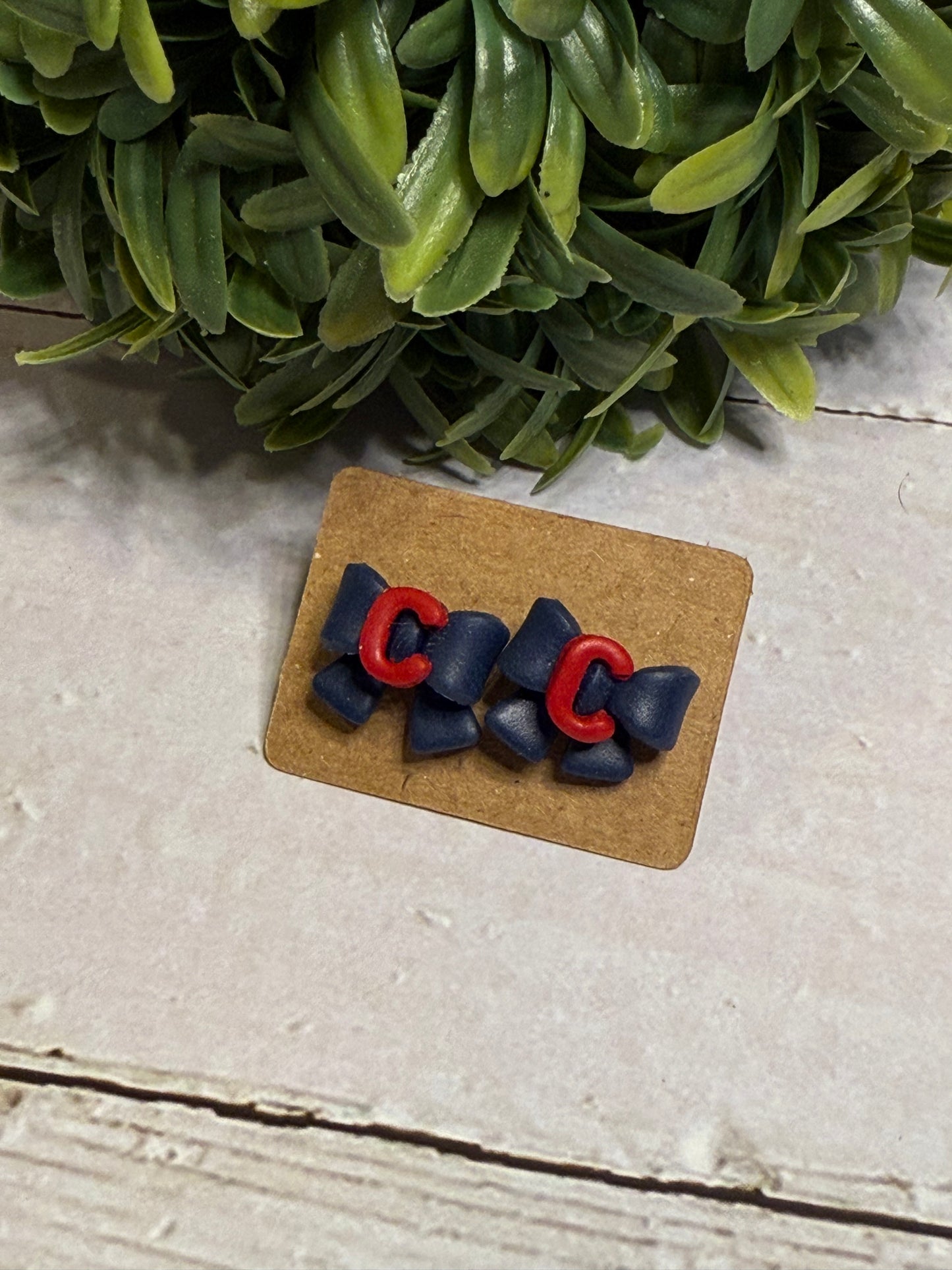 C Blue Bow Stud