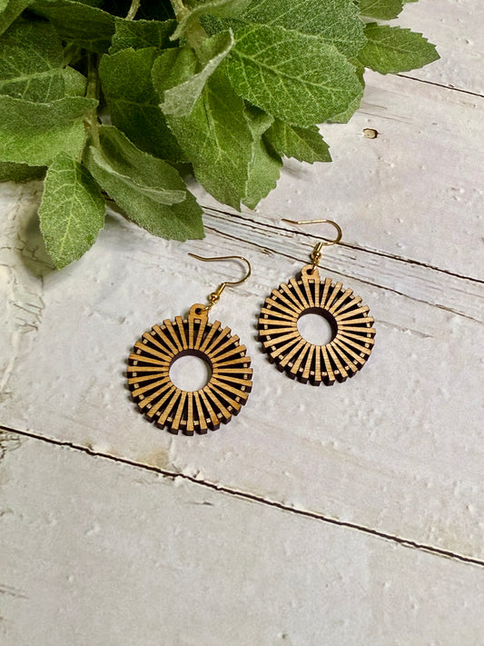 Circle Statement Wood Earrings