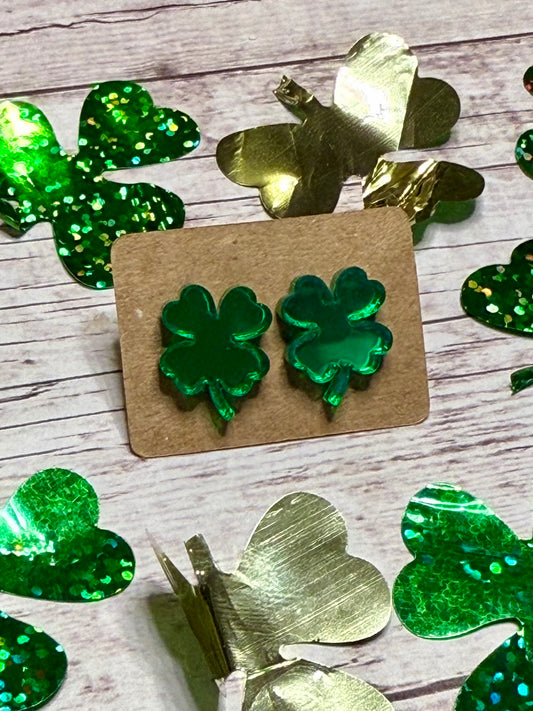 Acrylic Shamrock Studs