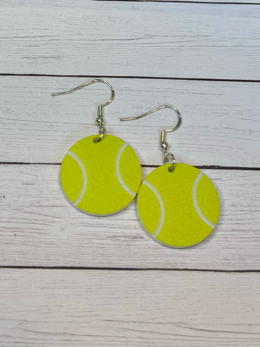 Acrylic Tennis Ball Earrings