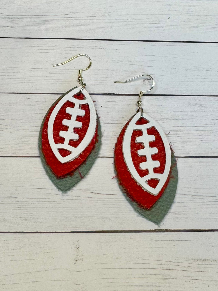 Gray and Red Football