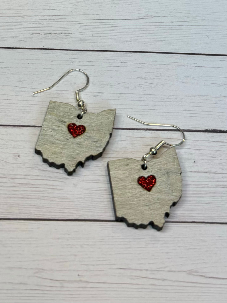 Silver Wood Ohio with Red Heart
