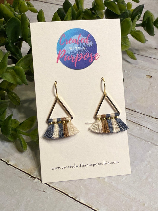 Triangle Tassel Earrings