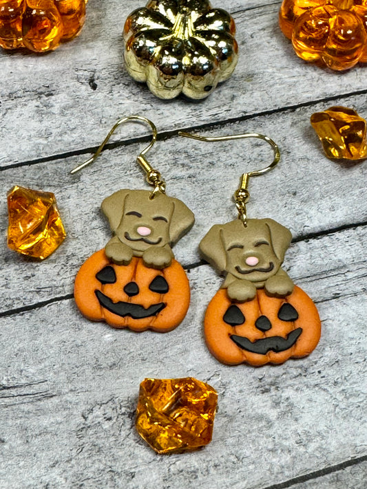 Dog Pumpkin Earrings