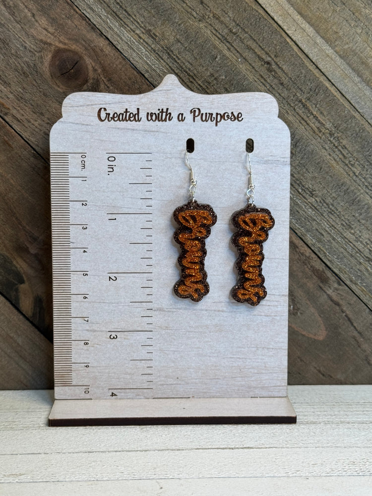 Acrylic Double Layer School Spirit Earrings