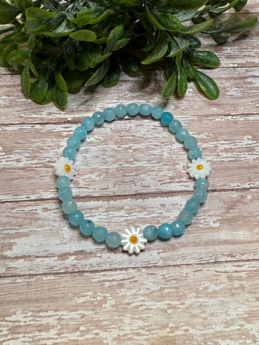 Light Blue with Daisy Accents