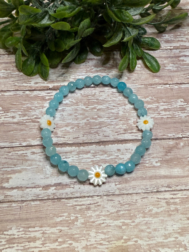 Light Blue with Daisy Accents