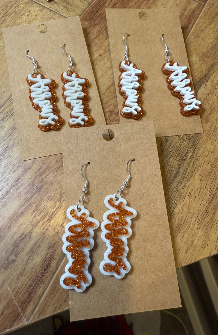 Acrylic Double Layer School Spirit Earrings