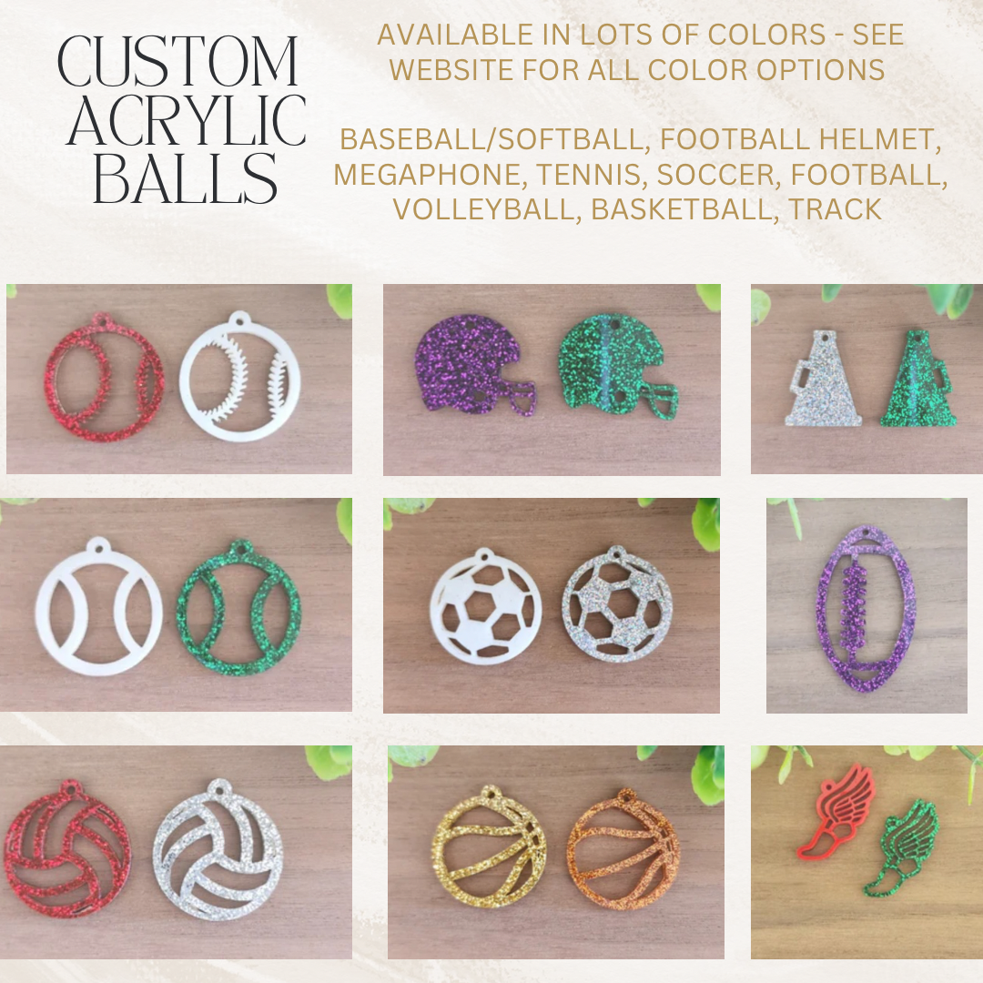 Acrylic Sports Earings