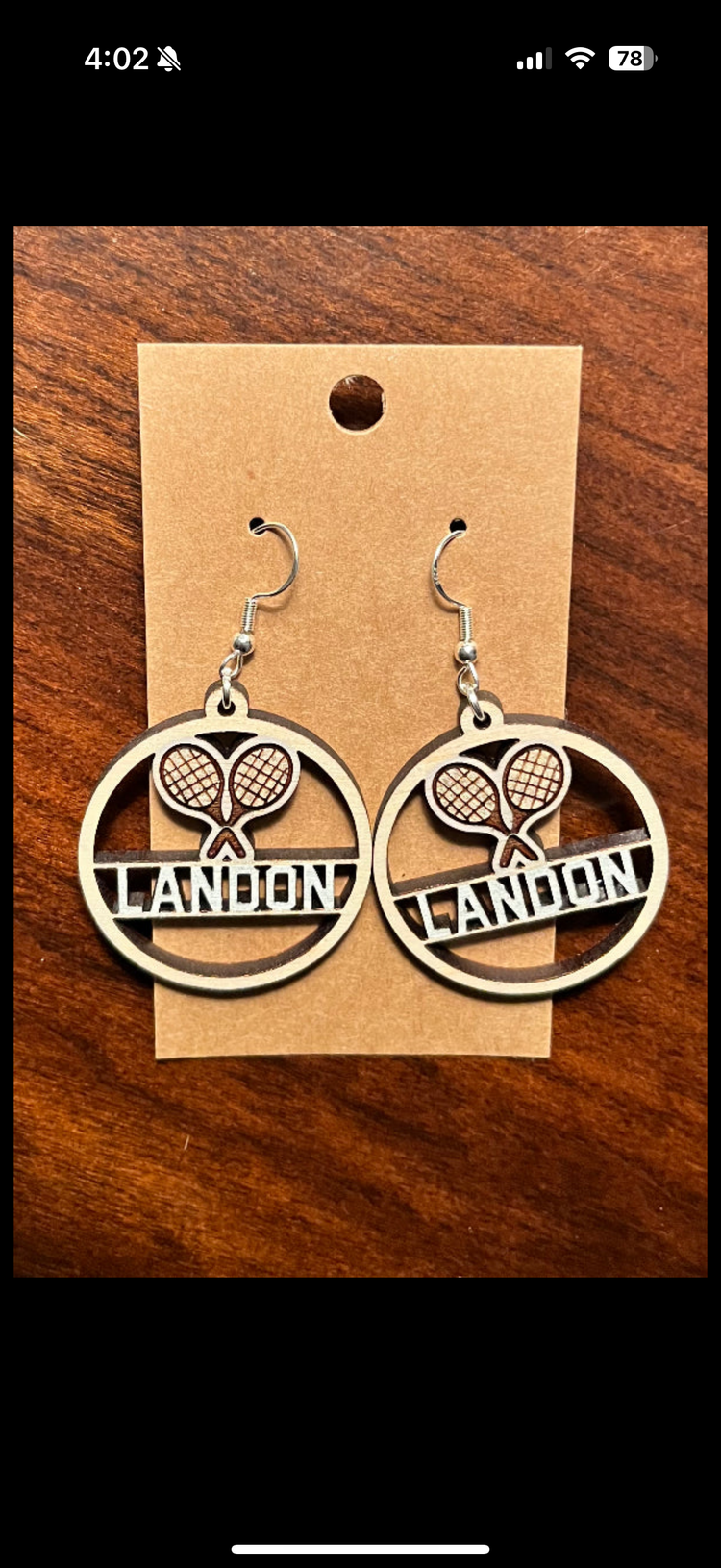 Customized Circle Wood Activity Earrings