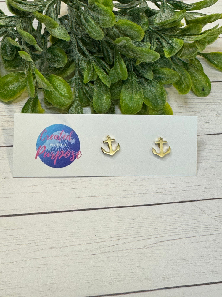 Gold Anchor Studs