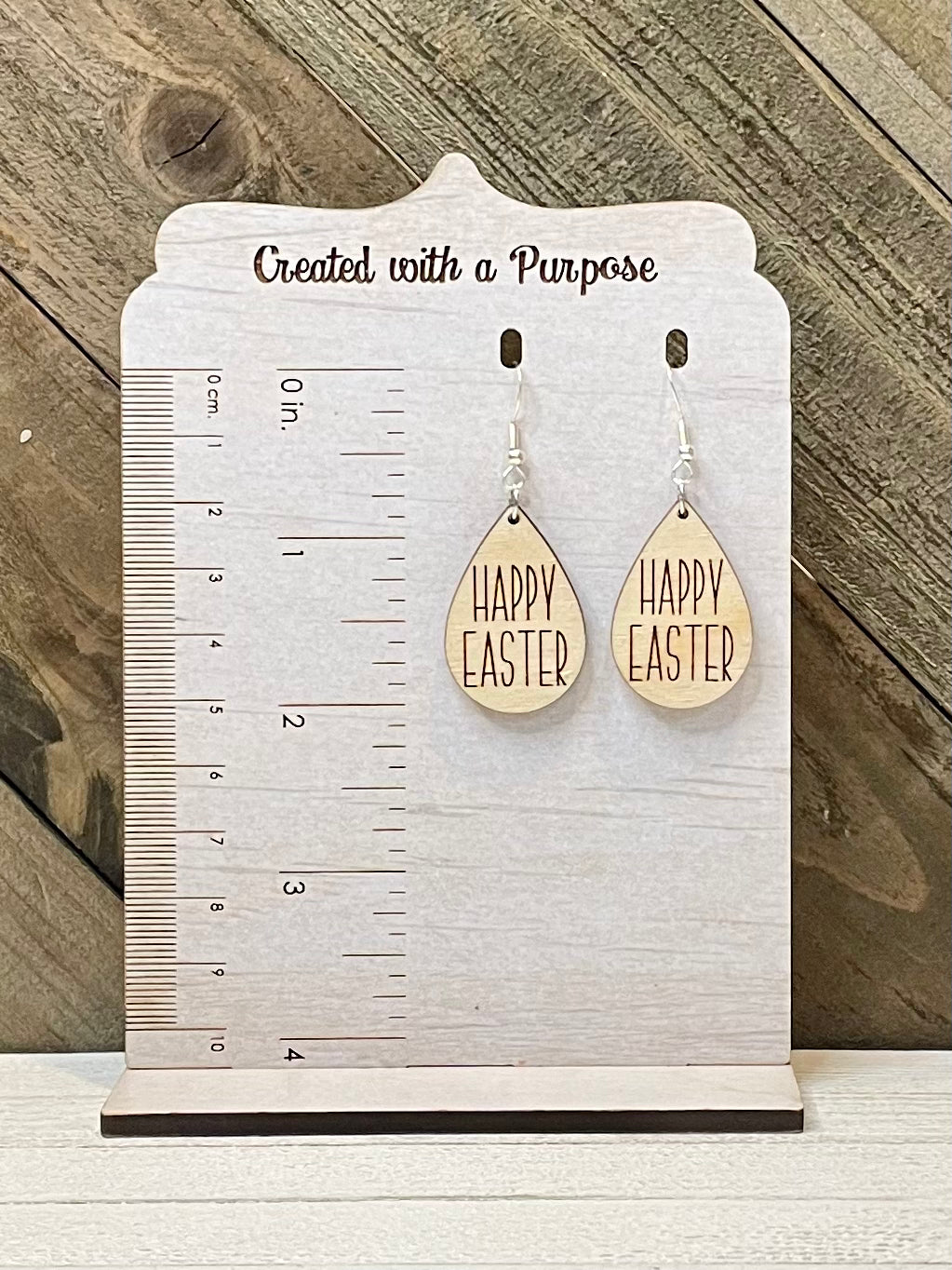 Happy Easter Wooden Earrings