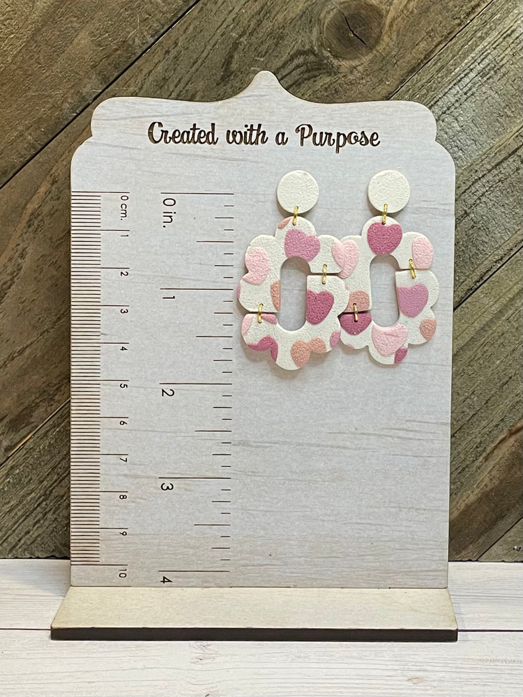 Textured Hearts Scalloped Earrings